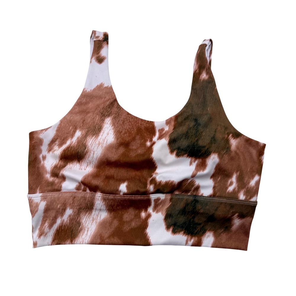 X by Gottex Sports Bra Womens Large Brown Cow Print Activewear‎ Scoop